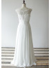 Lace Chiffon Beaded Full Length Wedding Dress